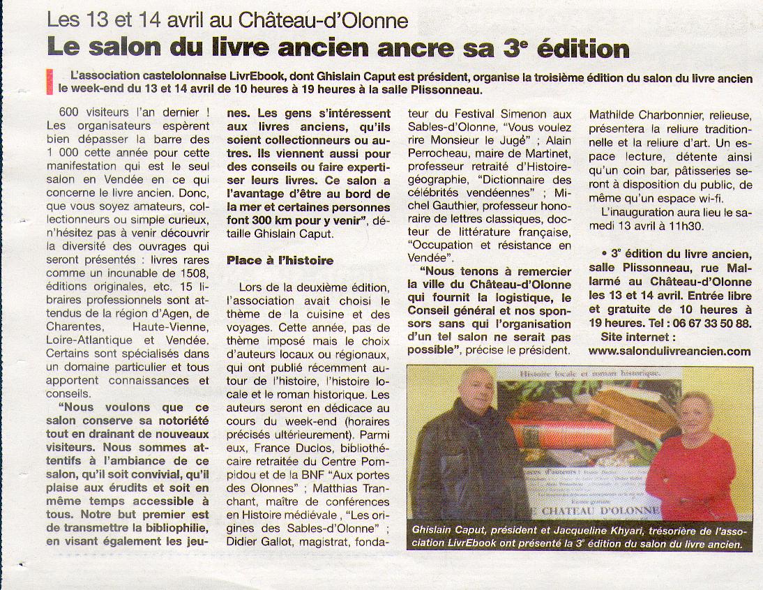 Journal des Sables du 11 Avril 2013