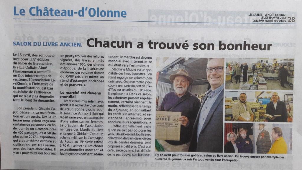 Journal des Sables du 19 Avril 2018