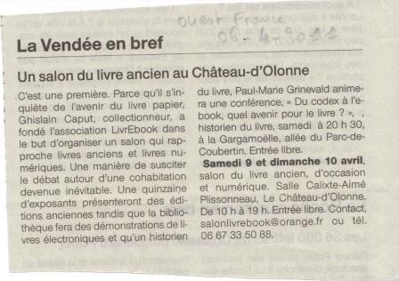 Ouest France du 06 Avril 2011