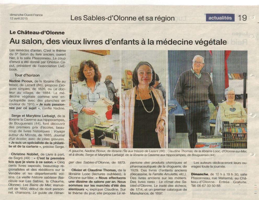 Ouest France du 12 Avril 2015