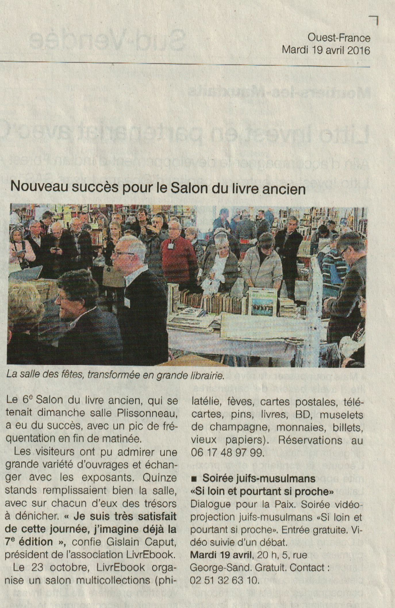 Ouest-France du 19 Avril 2016